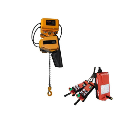 Electric chain hoist with radio remote control 1000kg 6m 380V HHBDII01-01 two-stage lifting and travelling speed