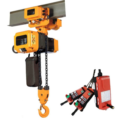 Electric chain hoist 1t 12m 380V with wireless control, with two-speed travel and lift HHBDII01-01